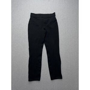 Spanx Pants Womens Medium Black Ponte Pull On Skinny Ankle Slim Shaping Stretch